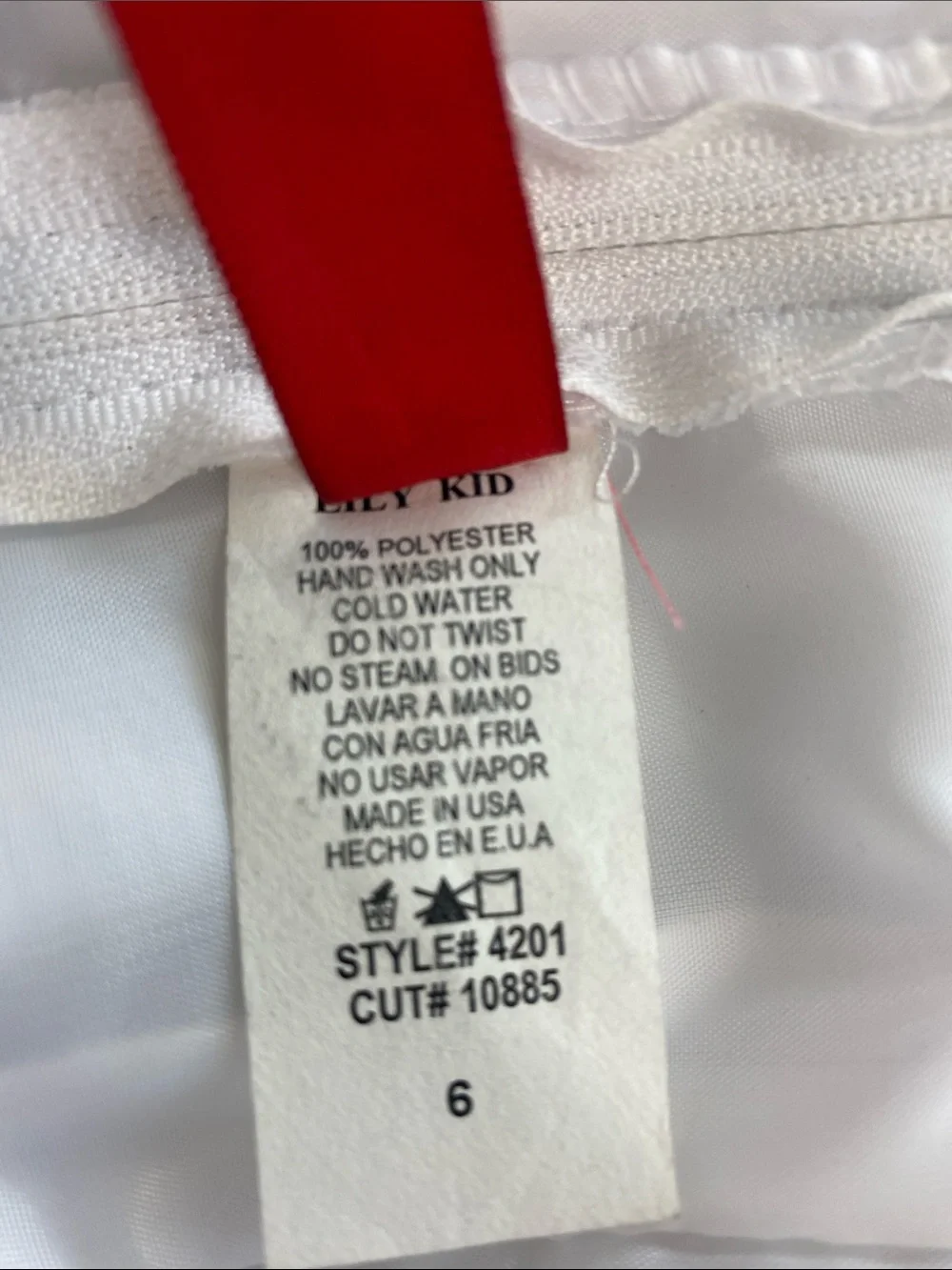 New Without Tag Girls White Embroidered Satin Dress with Gold Accents
